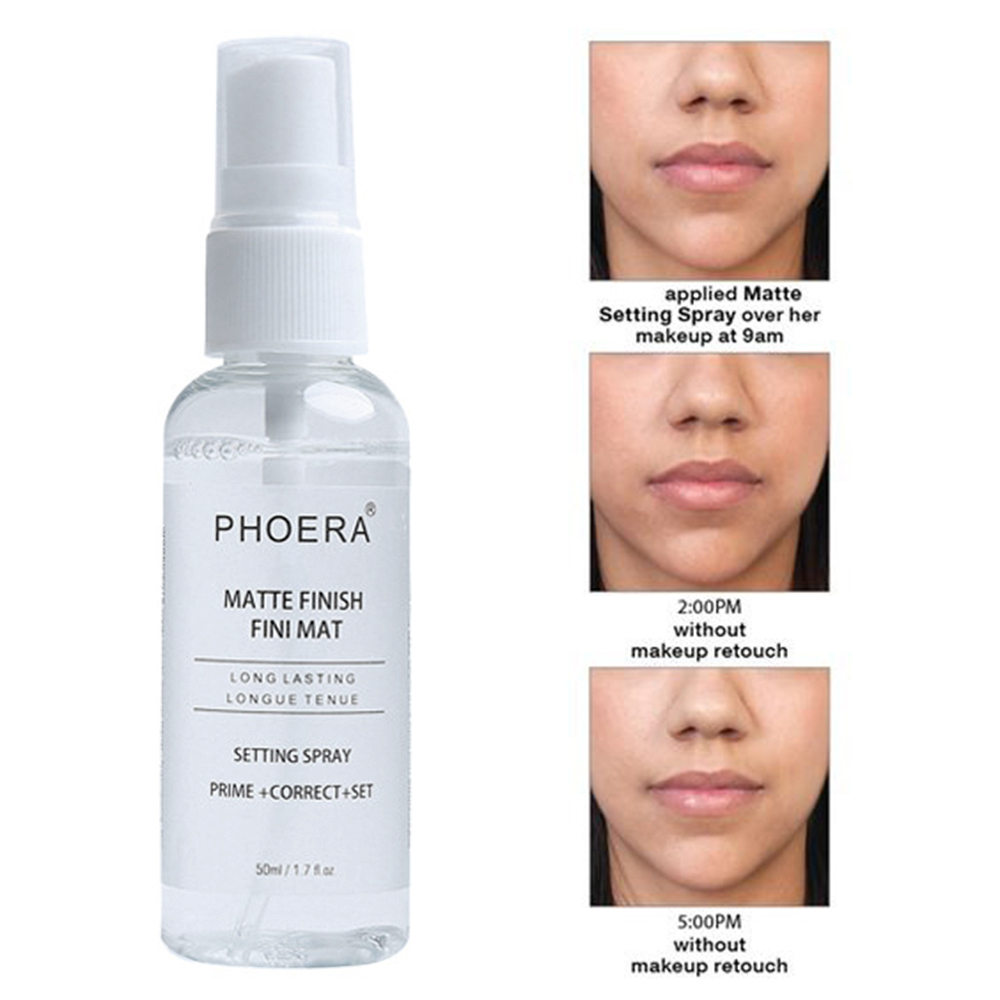 PHOERA 50ml Makeup Spray Moisturizing Long Lasting Foundation Fixer Matte Finishing Setting SprayCosmeticFoundationSprayTSLM1