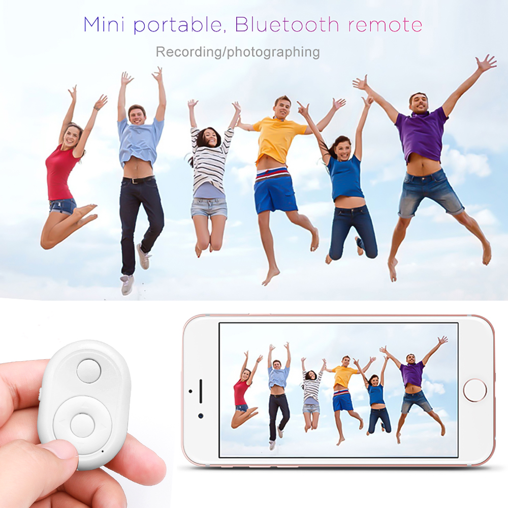 kebidu Mini Portable Bluetooth Remote Control for Music Play Selfie Photograph Control for IOS Android Phones IPhone Samsung