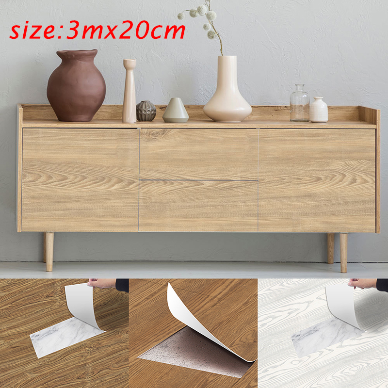20x300cm Self-adhesive Wood Grain Floors Stickers PVC Removable Decorative Film Wall Stickers For Home Floor Paper Decoration