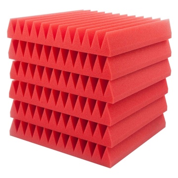 Quality 6 Pcs Red Acoustic Panels Soundproofing Foam Acoustic Tiles Studio Foam Sound Wedges 5x 30x30cm