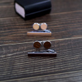 Wood Cufflinks Tie Clips gift Box Combo Set Cuff Links For Mens Black Walnut Men Tie Pin Clips Fashion men Jewelry Maple