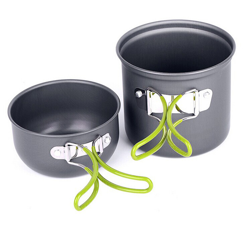 2020 High Quality Cooking Pot Camping Hiking Picnic Non-Stick Cookware CookBowl Set Aluminum Suitable For Outdoor Activities