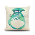 Hayao Miyazaki Style 45*45cm Home Decorative Pillow Totoro Printed Throw Pillow Car Home Decor Linen Cotton Cushion Cojines
