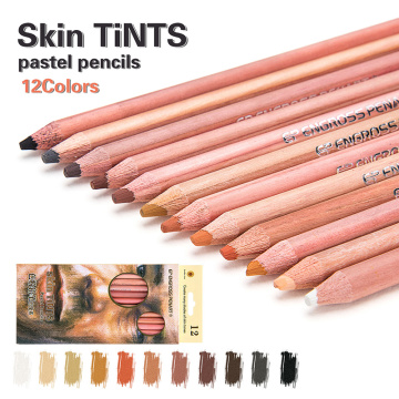 Professional Skin Tints Soft Pastel Colored Pencils 12 pcs for Portrait Drawing Color Pencils For Kids Artist School Supplies