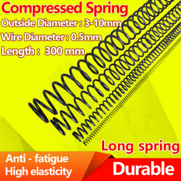 Pressure Long Spring Compressed Spring Release Spring Return Spring Wire Diameter 0.5mm, Outer Diameter 3-10mm, Lenght 300mm