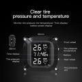 Wireless Motorcycle TPMS Tire Pressure Monitoring System 2pcs External Sensor LCD Time Display Tyre Temperature Monitor Alarm