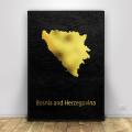 Golden Map Art Bosnia Canvas Painting Wall Art Pictures Prints Home Decor Wall Poster Decoration For Living Room