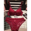 New European and American Sexy Full Lace Bra Set Luxury Breathable Gather Lingerie Set