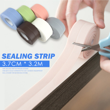 10 inch/roll Sealing Tape Kitchen Bathroom Sink Toilet Gap Crack Wall Strip Tapes Waterproof Home Mold Proof Adhesive PVC gadget