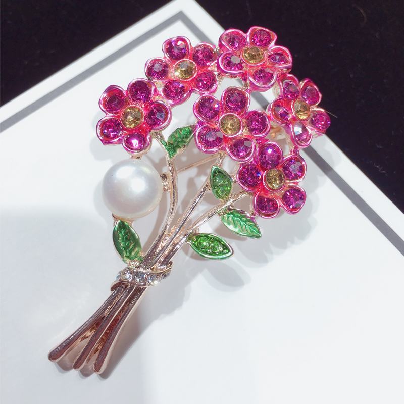 SHDIYAYUN New Pearl Brooch Frosted Flower Brooch For Women Creative Brooch Pins Brooches Natural Freshwater Pearl Jewelry G