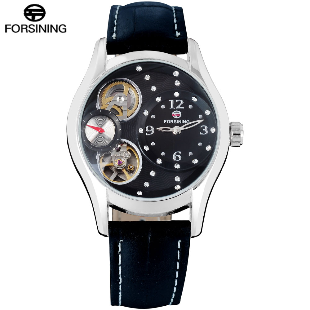 FORSINING Brand 2017 Women Watch Simple High-End Business Watch Relogio Masculino Crystal Decorative Mechanical Watch