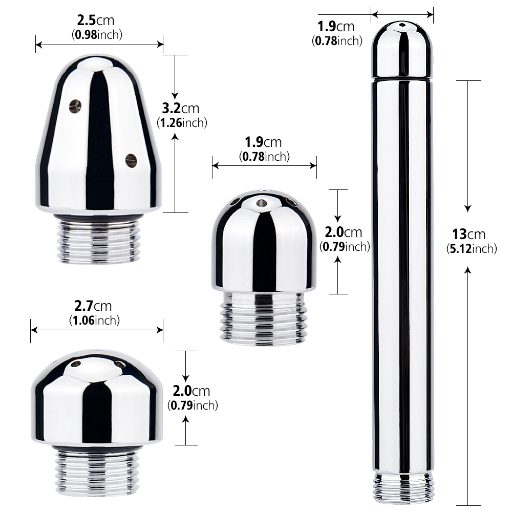 Enema Anal Douche Shower Cleaner Feminine Vaginal Butt Plug Cleaning Tool 3 Enema Nozzle Metal Enemator Colonic Washing Adults