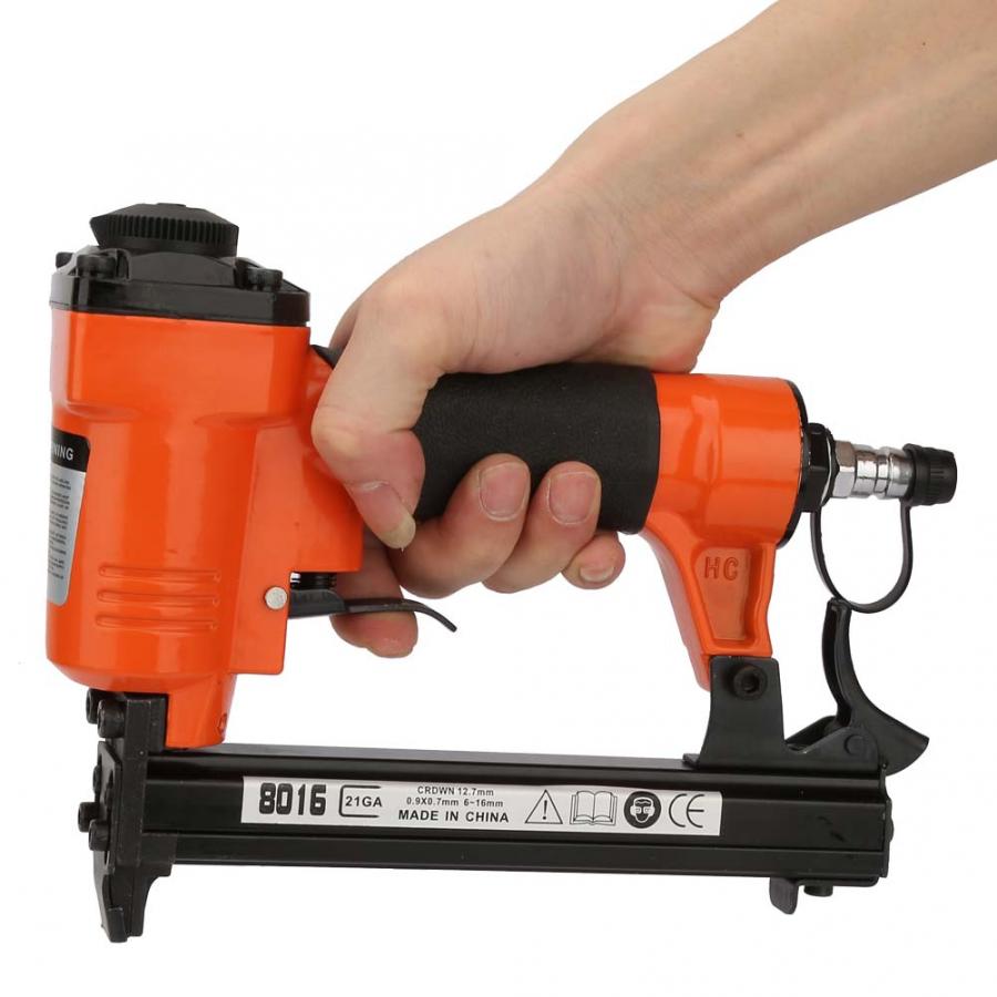 Pneumatic U Type Stapler Nail Gun Straight Nail Air Pneumatic Nailers Stapler Staple Nail Gun 21GA 0.9*0.7mm Carpentry Furniture