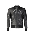 Starbags pp leather men's clothing imitation leather PU skull Philip prang coat autumn and winter leisure fashion trim motorcycl