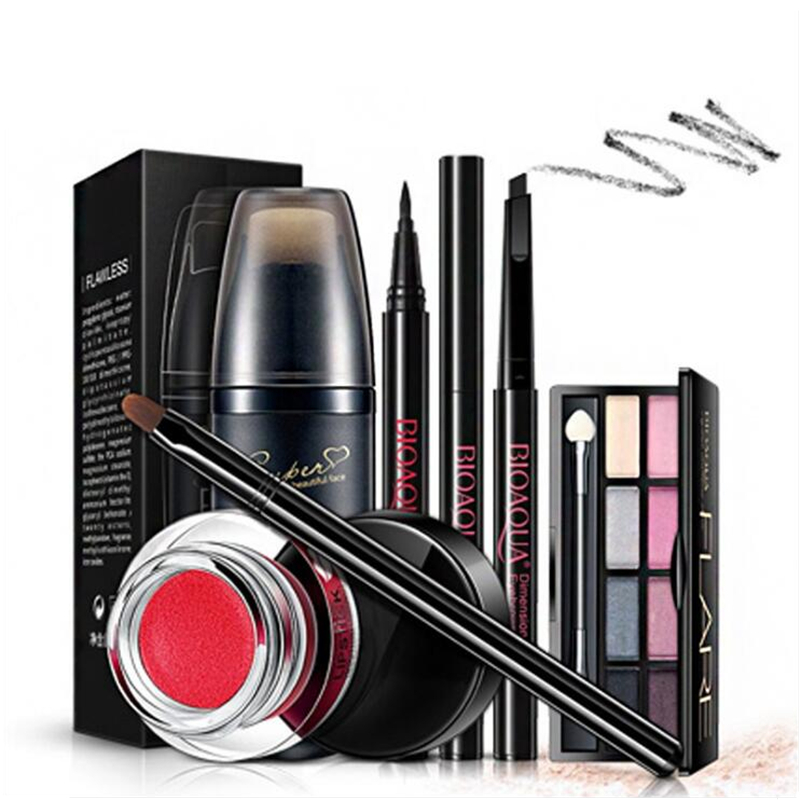 New Women Brand makeup set,Fashion cosmetics kit,Anti-wrinkle BB Cream,WaterProof Roll Mascara,Magic Eyeliner,Cushion Lipstick