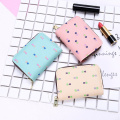 PURDORED 1 Pc Cute Floral Card Holder PU Leather Solid Women Business Card Case Wallet Bank Credit Card Case ID Card Holders