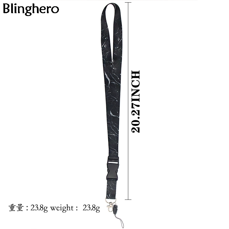 20pcs/lot Blinghero Marbling Lanyard USB ID Badge Holder Lanyard for keys Whistle Camera Cool Phone Neck Strap BH0647