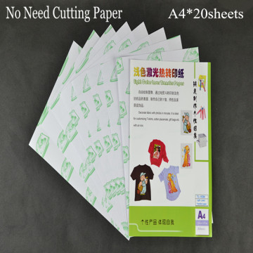 (A4*20pcs) Self Weeding Paper Laser Heat Transfer Printing Paper For T shirt Light Color Thermal Transfers Papel TL-150M