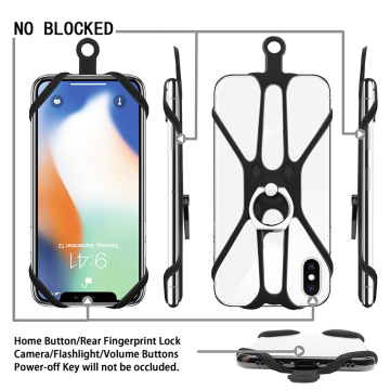 Super-Grip Phone Security Neck Strap Mobile Phone Silicone Rope Lanyard Ring Holder Stand For IPhone 8 X Xr Samsung Sony Xiaomi