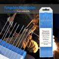 10pcs/Box WL20 Lanthanum Tungsten Electrode Weld Rods for Welding Machine Welding 1.0/1.6/2.0/2.4/3.0/3.2mm Blue Metalworking
