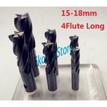 1pc 15mm 16mm 17mm 18mm Extended lengthening Long End Mill ,FOUR Flute HSS & Aluminium End Mill Cutter CNC Bit