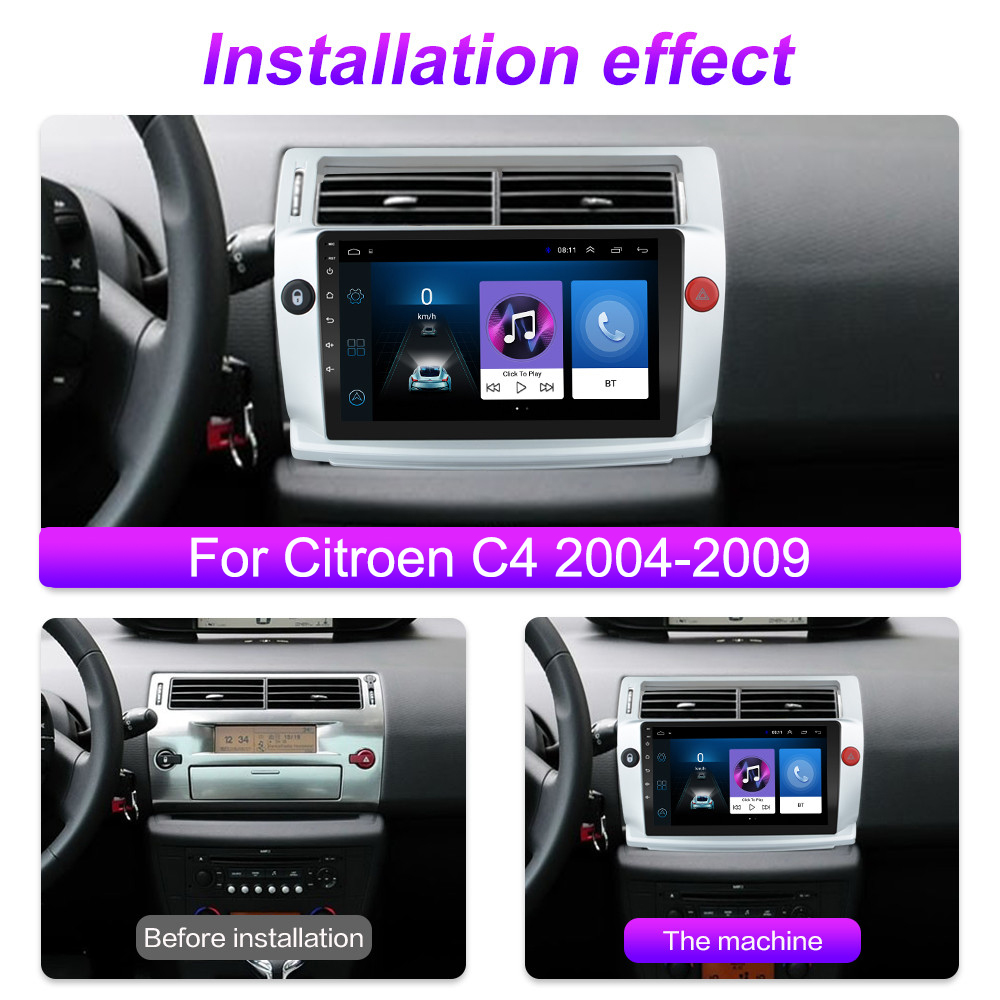 4G Android 9 2din Car Radio multimedia video player For Citroen C4 C-Triomphe C-Quatre 2004 2005-2009 navigation GPS audio 2 DIN
