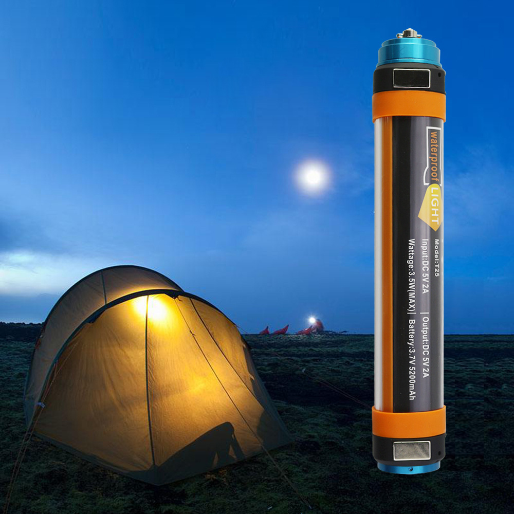 Camping light USB Rechargeable IP68 Waterproof LED Portable lantern Flashlight T15T25T30 Multi-functional Hanging Magnetic lamp