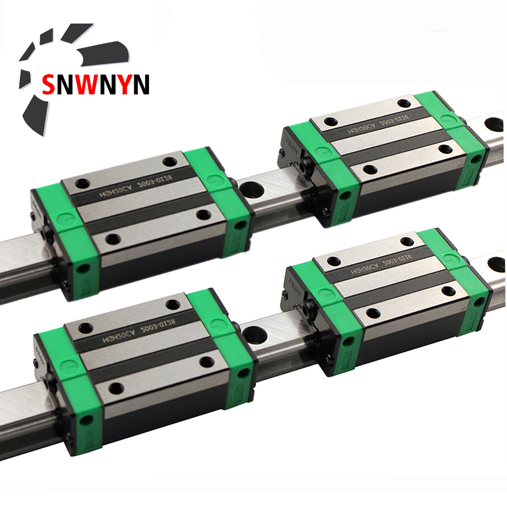 HGR15 HGR20 Square Linear Guide Rail 2pc+4pcs HGH15CA/HGW15CC HGH20CA/HGW20CC Slide Block Carriages For CNC Router Engraving