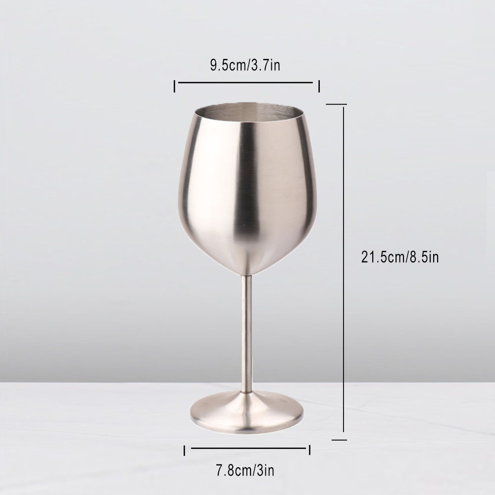 500ml 304 Stainless Steel Single Layer Goblet Red Wine Glass Colorful Large-capacity Drum-shaped Drop-resistant Wine Glass