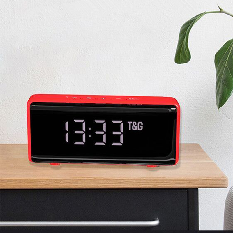 Home Theater Bluetooth Speaker Clock Alarm Speaker Portable Column Bluetooth Sound Box Music System with TF AUX U-Disk FM Radio