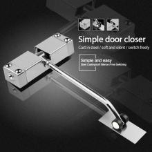 Automatic Door Closer Security System Door Closer Aluminum Alloy Automatic Door Spring Silver Tone Intensity Slides