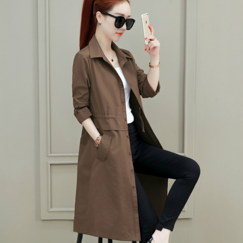 Spring Trench Coat for Women Classic Slim Outwear Long Trench Coat Women's Office Coat Female Windbreaker Plus Size