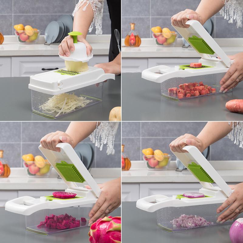 Vegetable Cutter 7 In1 Kitchen Fruit Tool Food Salad Fruit Peeler Cutter Vegetable Slicer Dicer Fruit Chopper Shredders