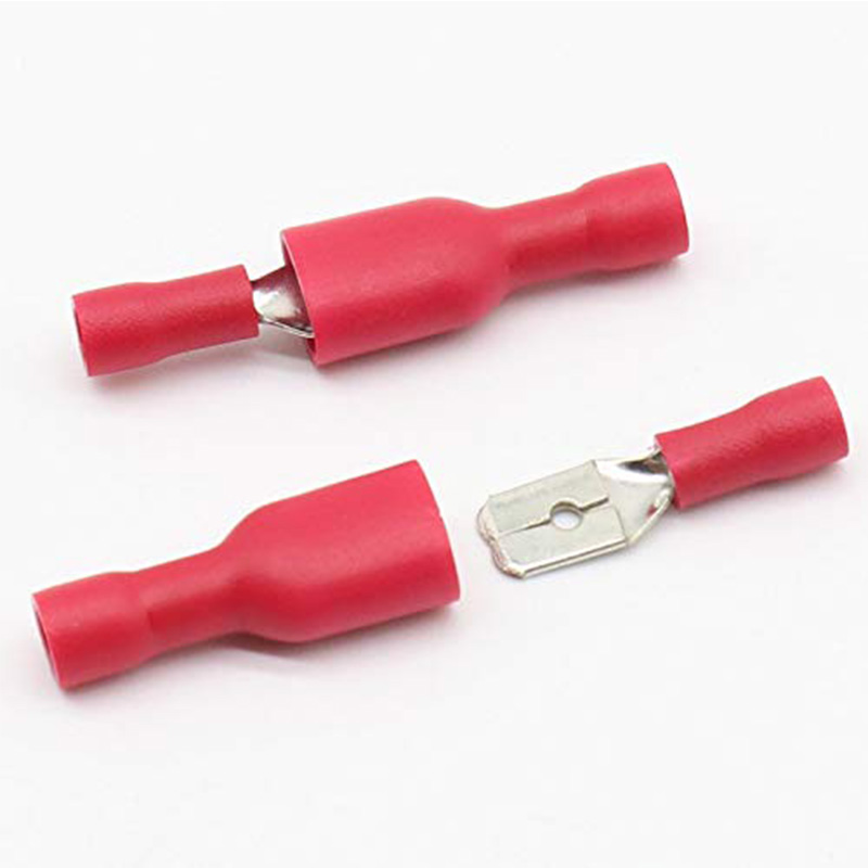 100pcs FDD 1.25-250 MDD 6.3mm Red Blue Female Male Spade insulation wire Electrical Crimp Terminal Connectors Wiring Cable Plug