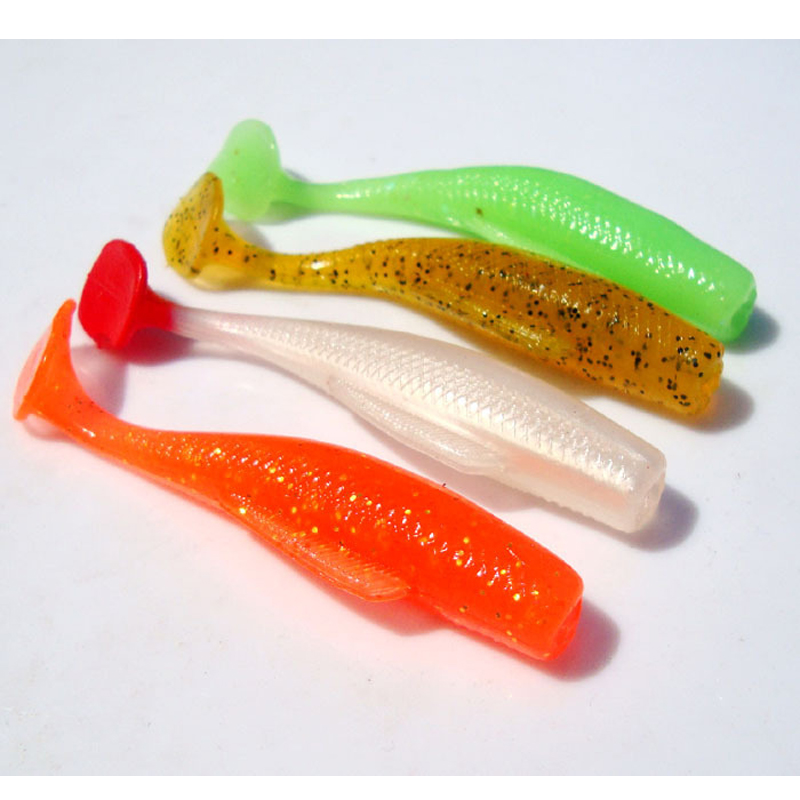 Super Q Fishing Soft Lure Fish Bait T Tail Worm 5.2g 8.5cm TPR Artificial LureS Lot 4 Pieces