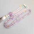 Lii Ji Nautral Faceted Ametrine Rose Quartz Aquamarine Conch Shell Tassel Bohemia Long Handmade Necklace Necklace