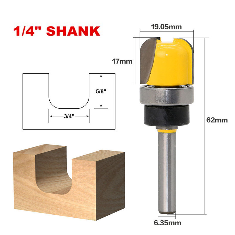 Top Quality 1pc 1/4" Shank Wood Cutting Tools 3/4" Diameter Bowl & Tray Template Router Bit Wholesale Price