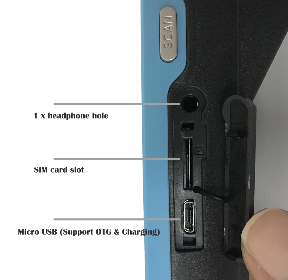 V1 POS Terminal PDA With Wireless Bluetooth& Wifi Android System with Thermal Printer Built-in and Barcode Scanner