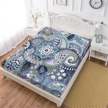 Bohomia Plant Bed Sheet Tropical Leaves Flowers Print Fitted Sheet Colorful Bedclothes King Queen Mattress Cover Home Decor D40