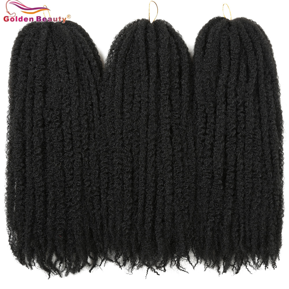 18''Soft Afro Kinky Twist Ombre Synthetic Braiding Hair Crochet Marly Braids Hair Extensions Blonde Grey Red Black Golden Beauty