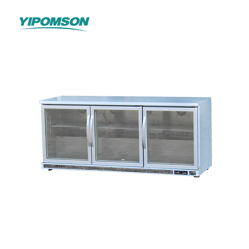 stainless steel commercial beverage display chiller