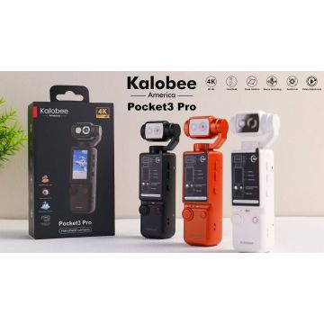 Kalobee Pocket3 Pro 4K Ultra HD Handheld Gimbal Vlog Camera, 180° Rotatable Lens Autofocus Stereo Audio Recording Portable Pocke