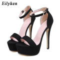 Eilyken 2021 New Platform High Heels Sandals Sexy Ankle Strap Open Toe Gladiator Party Dress Summer Women Shoes Size 41 42