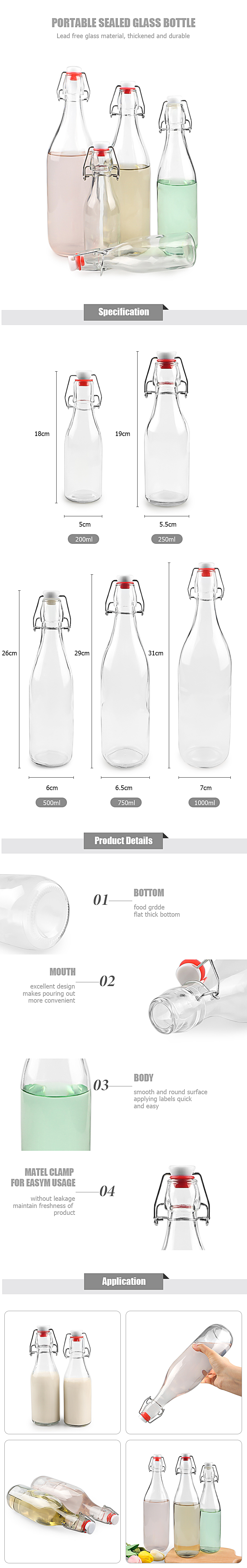 200ml Swing Top Glass Bottles Jpg