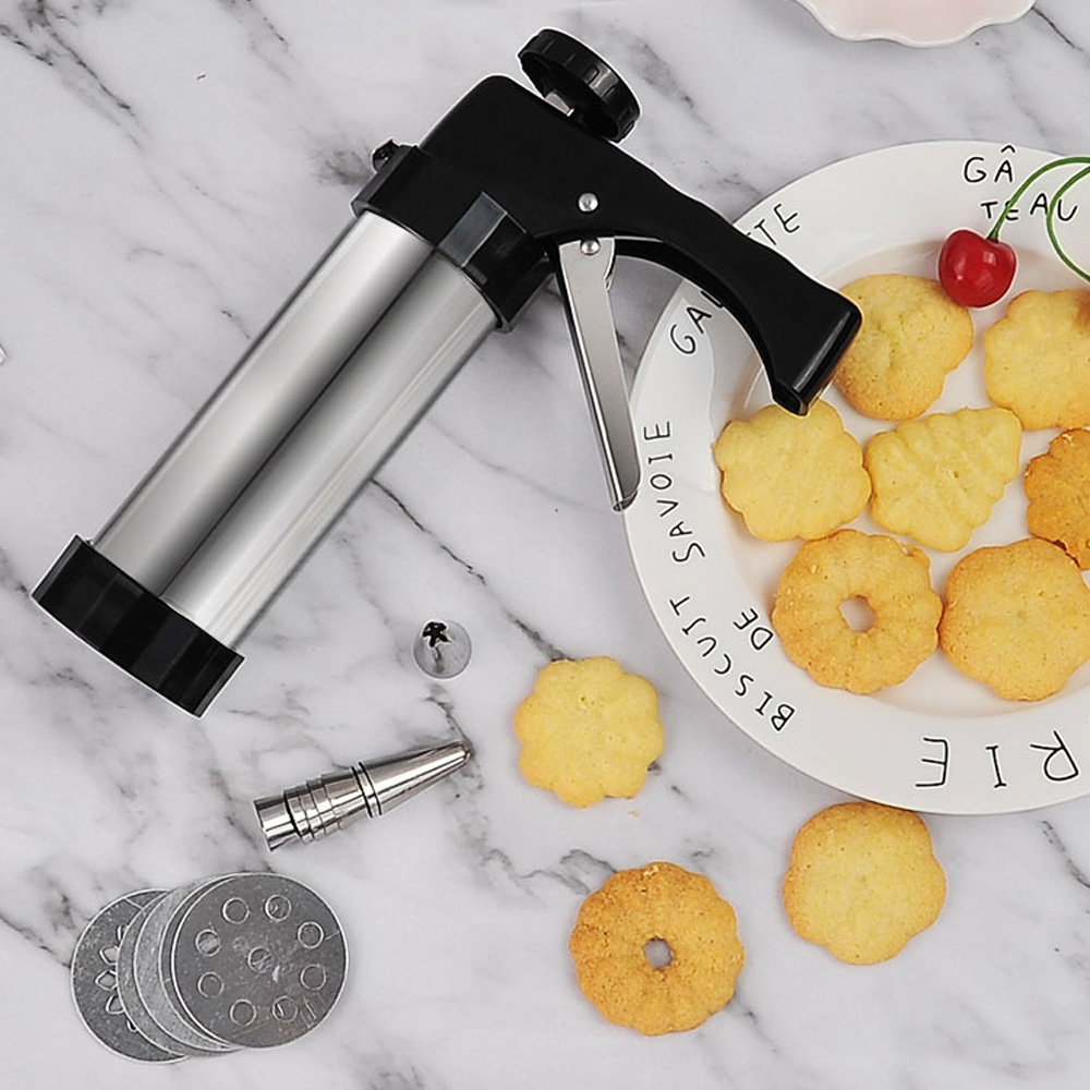 Cookies Mold Gun Kit Cookie Maker Extruder Pump Press Biscuit Making Machine Nozzles Cookie Stencil Cake Decorating