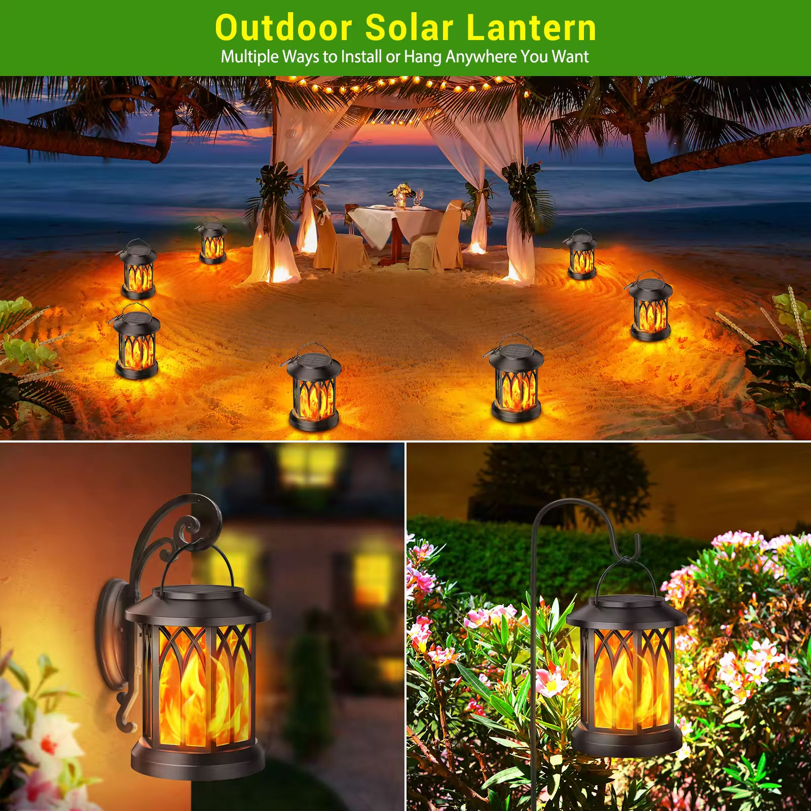 Patio Solar Flame Light