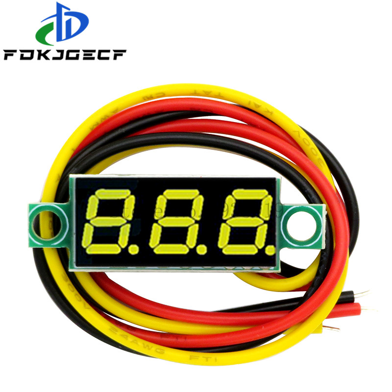 0.28 inch DC 0-100V 3-Wire Mini Gauge voltage meter Voltmeter LED Display Digital Panel Voltmeter Meter Detector Monitor Tools