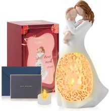 Gift for Mom from Daughter - Candle Holder Statue Flickering LED Candle