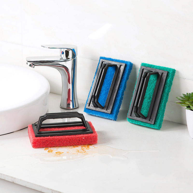 Decontamination with handle sponge bottom cleaning brush sponge wipe magic wipe bathtub brush tile wipe