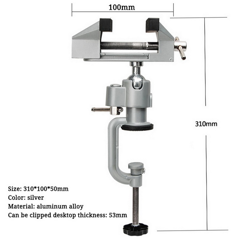 Universal Table Vise Swiveling Head Clamp for Crafting Painting Sculpting Electronics Soldering Clamp-On Vise Swivel Vise